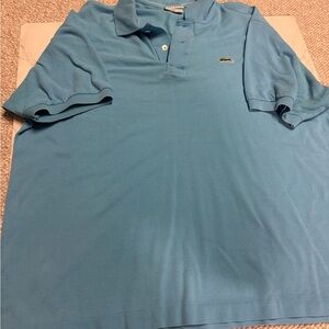 Lacoste Polo Shirt Mens 2xl blue Short Sleeve Pique Croc Logo Made in France
